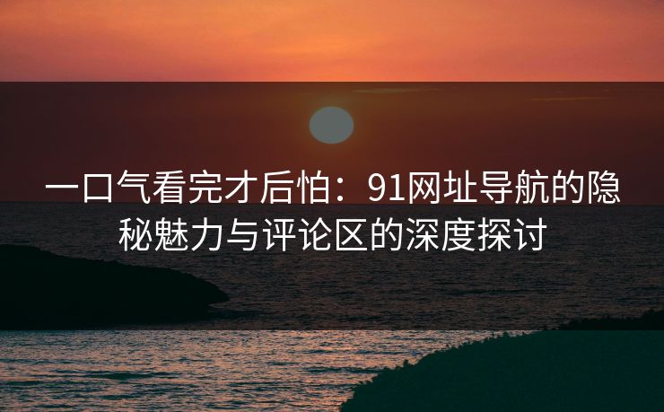 一口气看完才后怕：91网址导航的隐秘魅力与评论区的深度探讨